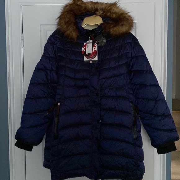 NWT Women’s Plus Size Navy Blue Winter Coat - Picture 1 of 7